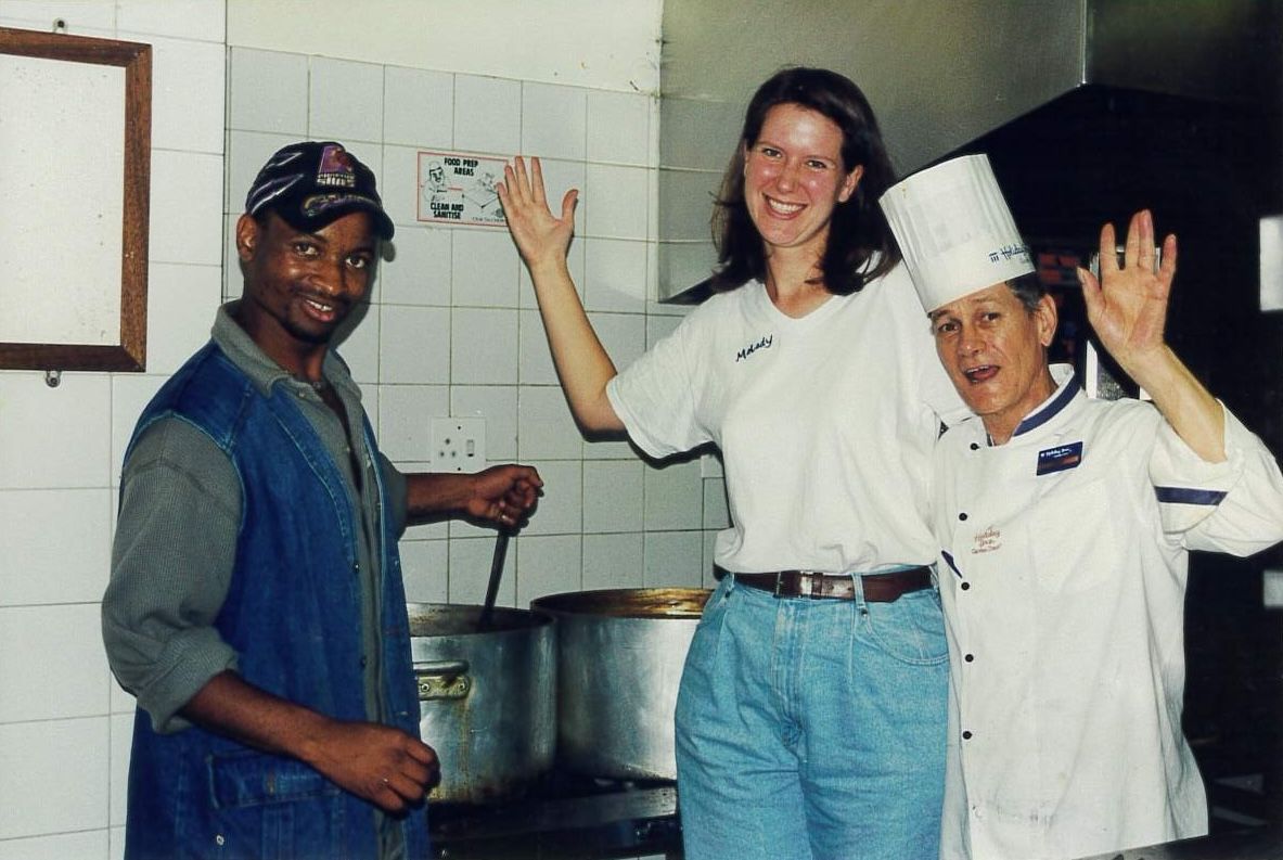 Melody with fellow volunteer