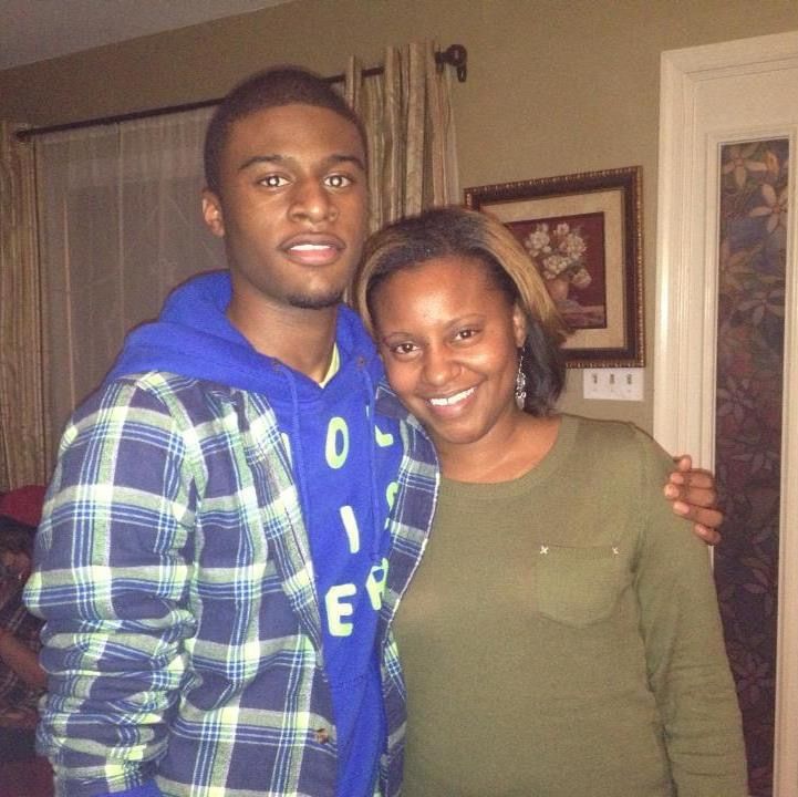 Taj Gregory with mother Erica Holmes